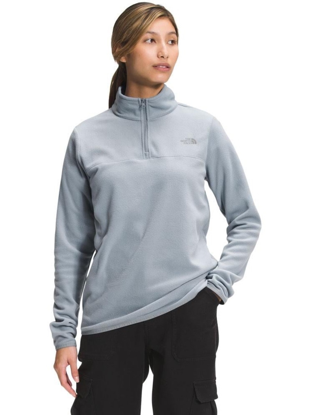 The North Face Women's Light Gray Half-Zip Fleece Pullover